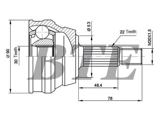 CV Joint Kit:191 407 311B