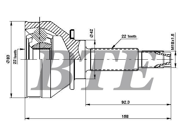 CV Joint Kit:15-1228