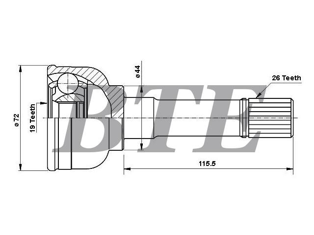 CV Joint Kit:44101-81A00